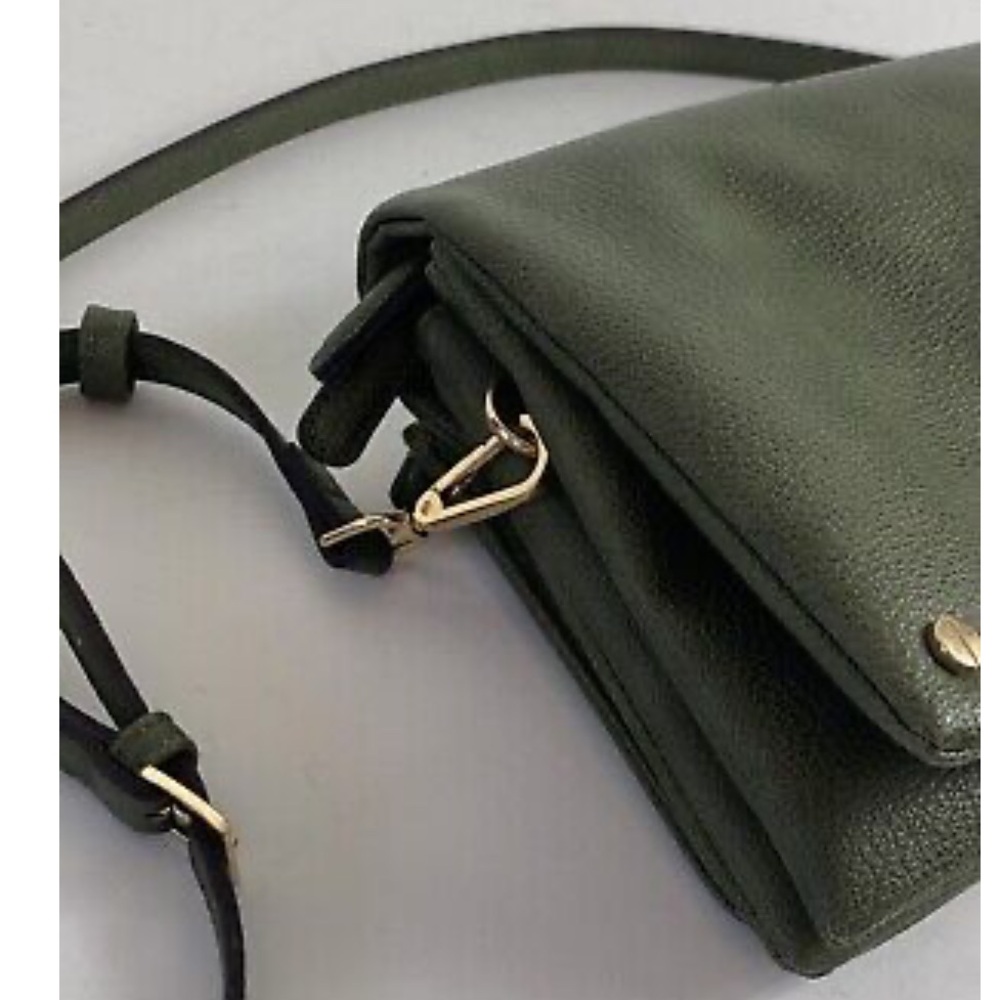 Stitch Fix Street Level Vegan Leather Crossbody Foldover Demi Bag Army Green